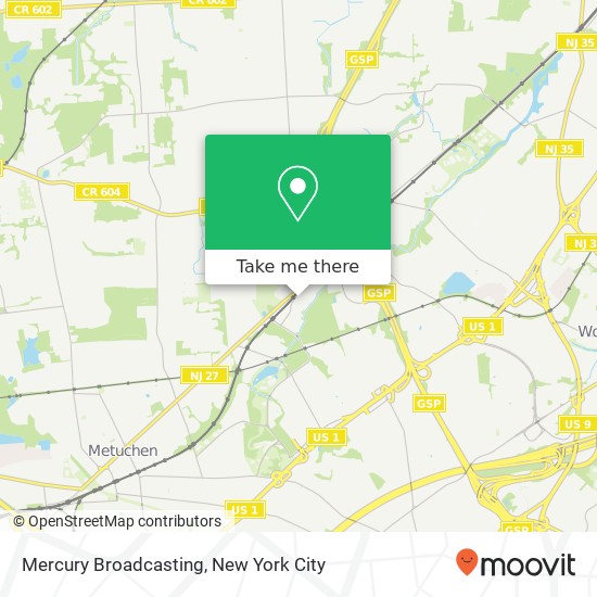 Mapa de Mercury Broadcasting