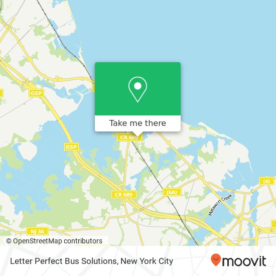 Mapa de Letter Perfect Bus Solutions