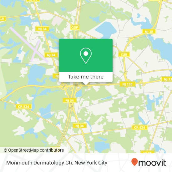 Monmouth Dermatology Ctr map