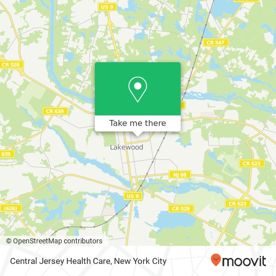 Mapa de Central Jersey Health Care