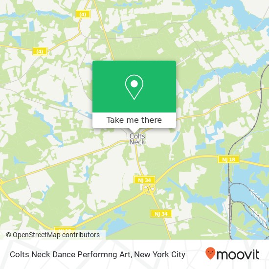 Mapa de Colts Neck Dance Performng Art