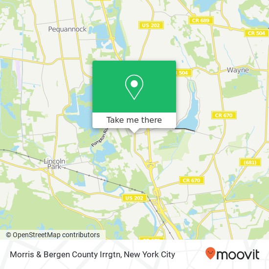 Morris & Bergen County Irrgtn map