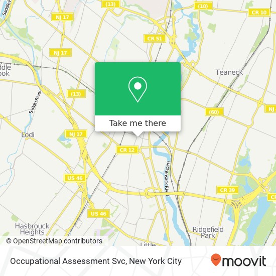 Occupational Assessment Svc map
