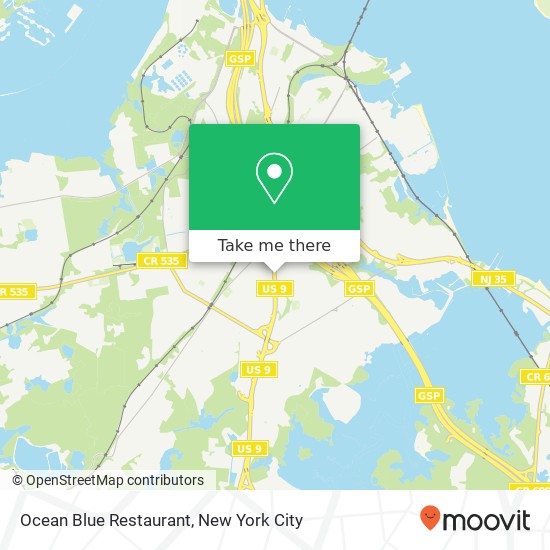 Mapa de Ocean Blue Restaurant