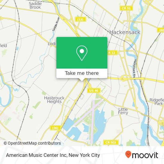 American Music Center Inc map