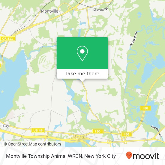 Mapa de Montville Township Animal WRDN