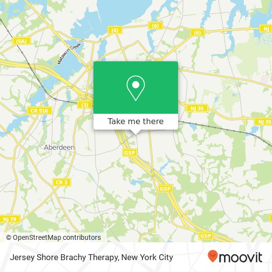 Jersey Shore Brachy Therapy map