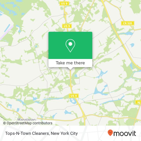 Tops-N-Town Cleaners map