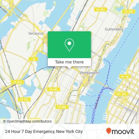 Mapa de 24 Hour 7 Day Emergency