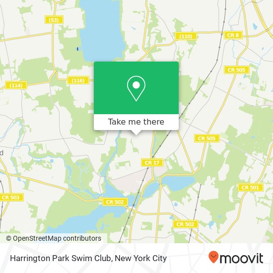 Harrington Park Swim Club map