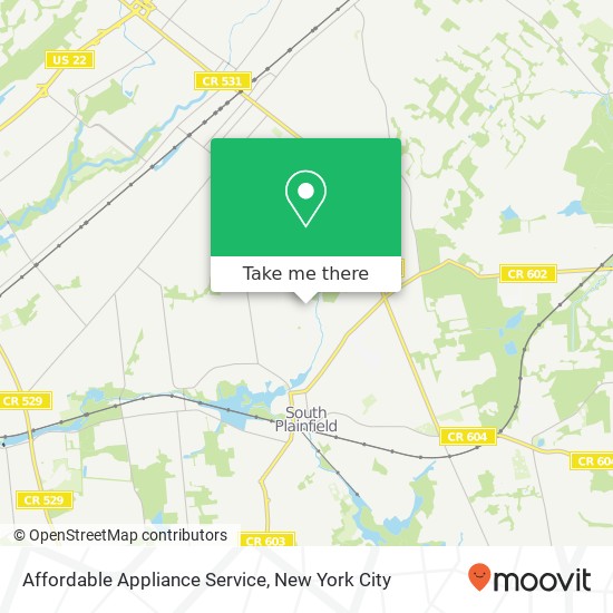 Affordable Appliance Service map