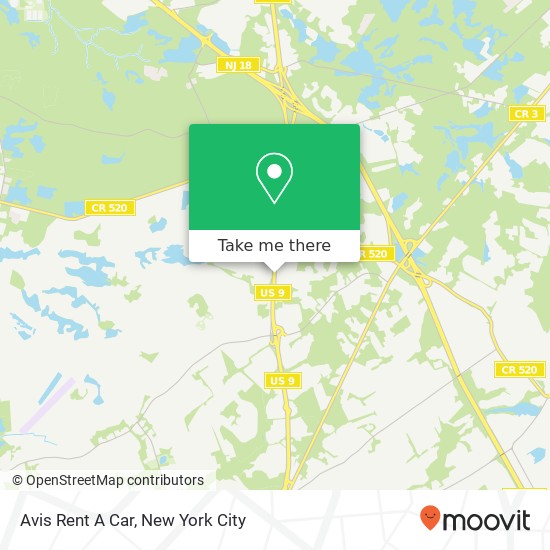 Avis Rent A Car map