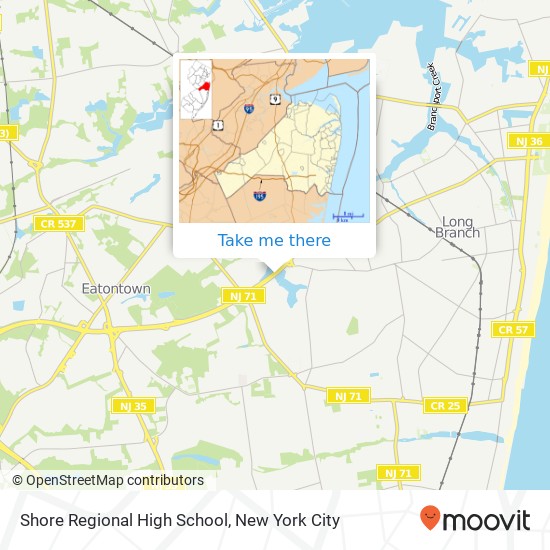 Mapa de Shore Regional High School