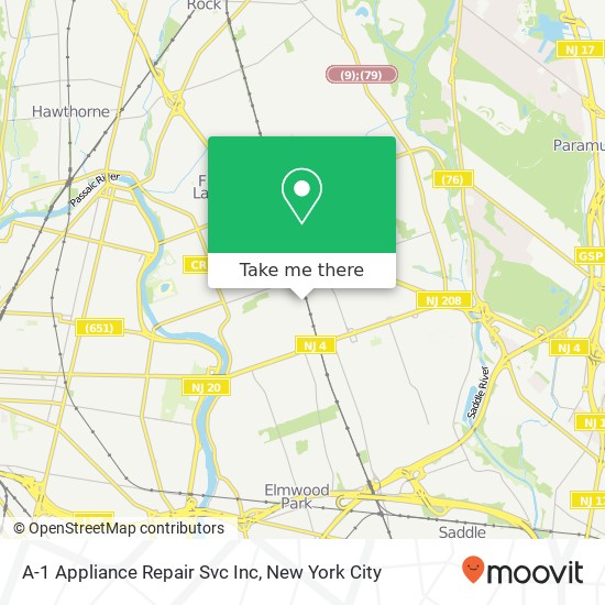 A-1 Appliance Repair Svc Inc map