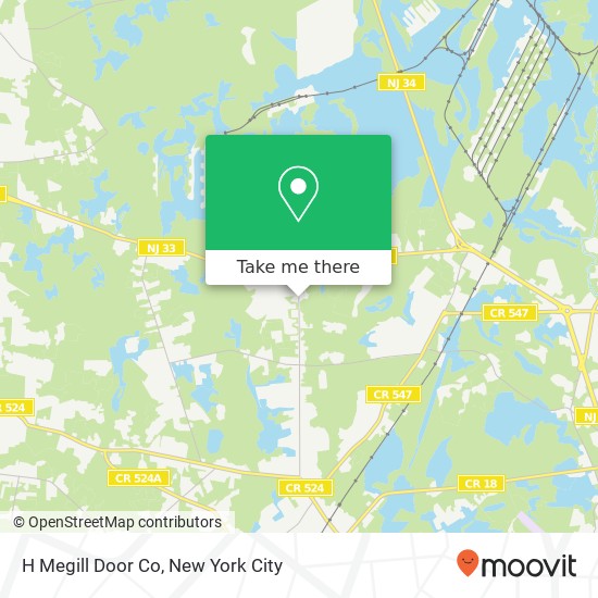 H Megill Door Co map