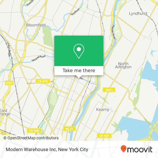 Modern Warehouse Inc map