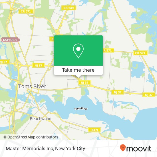 Master Memorials Inc map