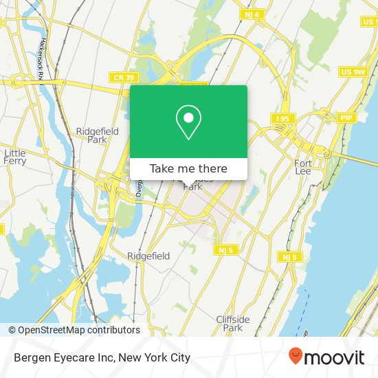 Bergen Eyecare Inc map