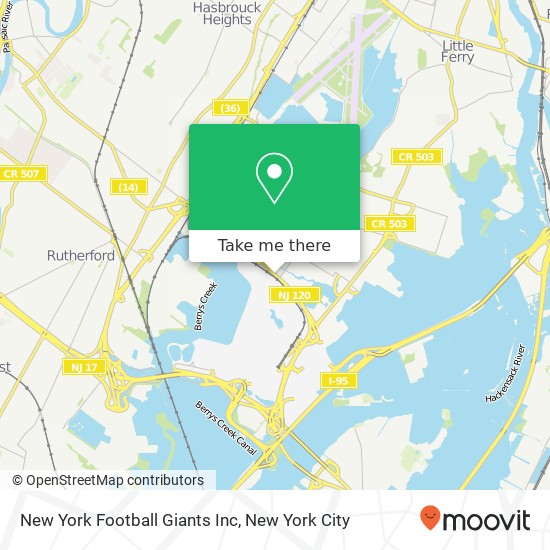 Mapa de New York Football Giants Inc