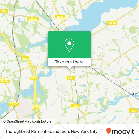 Thoroghbred Rtrment Foundation map