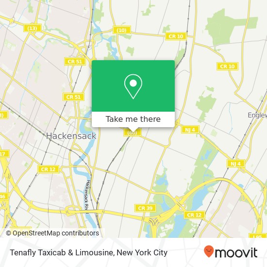 Mapa de Tenafly Taxicab & Limousine