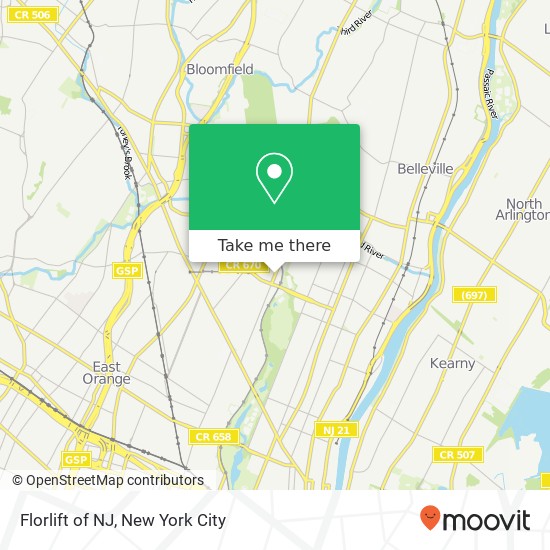 Florlift of NJ map