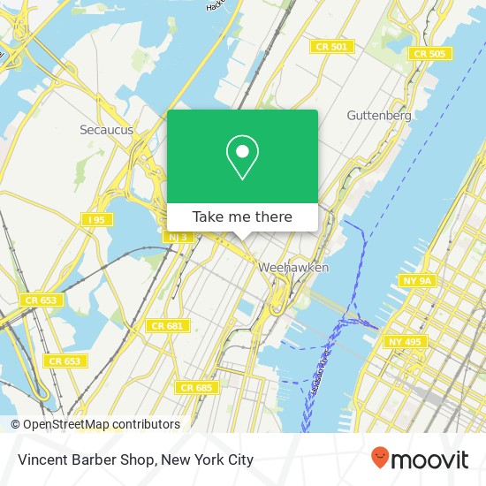 Vincent Barber Shop map