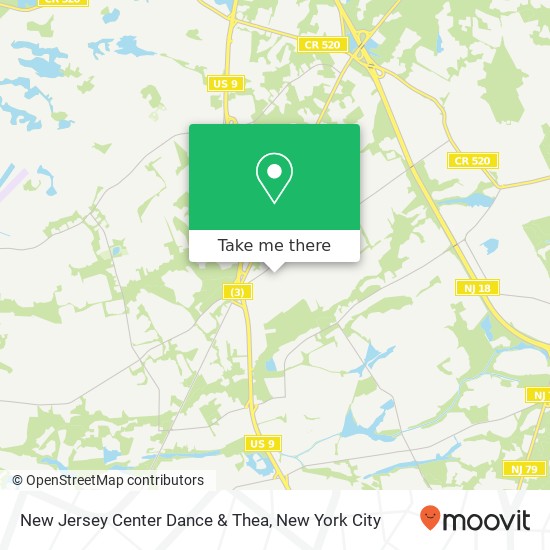 New Jersey Center Dance & Thea map