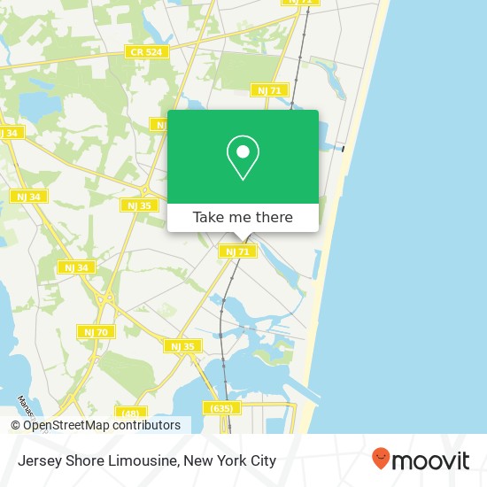 Mapa de Jersey Shore Limousine