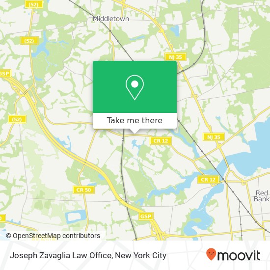 Joseph Zavaglia Law Office map