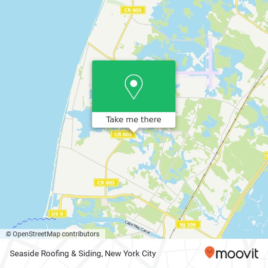 Seaside Roofing & Siding map