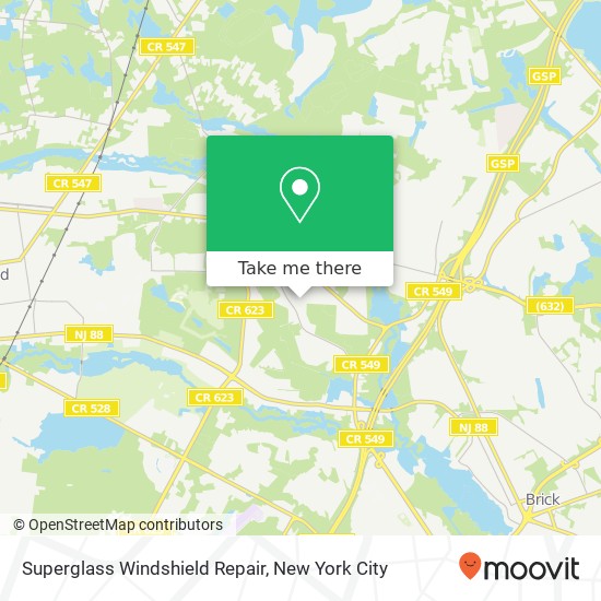 Superglass Windshield Repair map