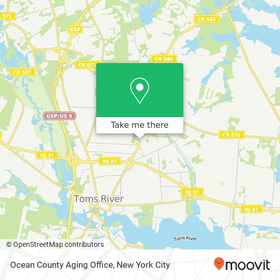 Mapa de Ocean County Aging Office