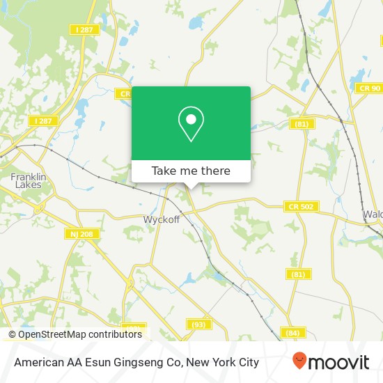 American AA Esun Gingseng Co map