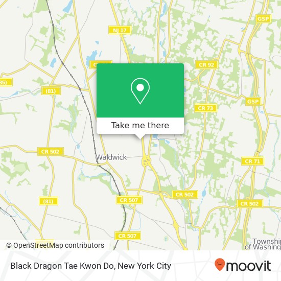 Black Dragon Tae Kwon Do map