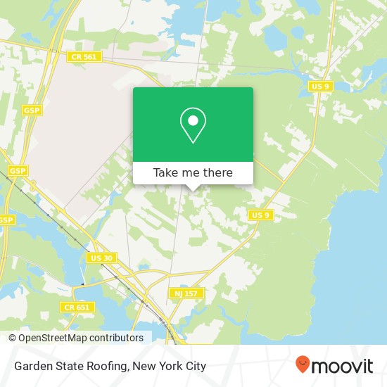 Garden State Roofing map