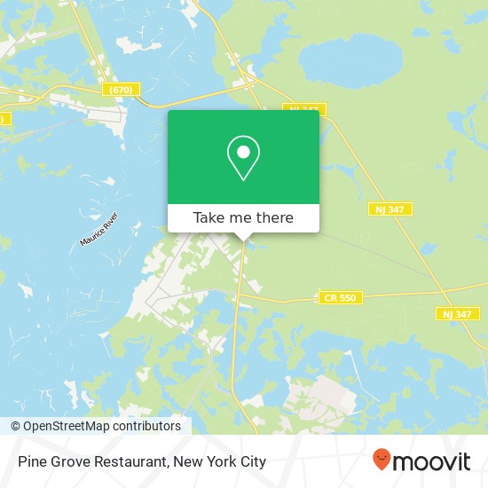 Mapa de Pine Grove Restaurant