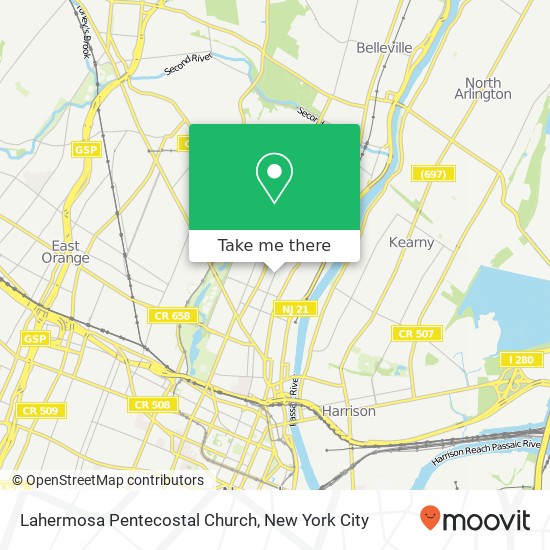 Mapa de Lahermosa Pentecostal Church