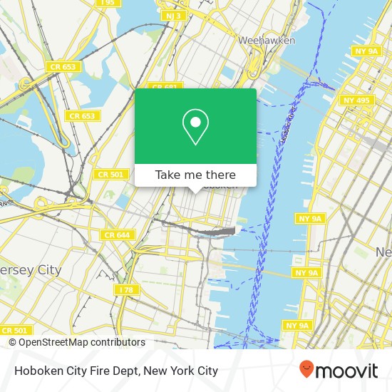 Hoboken City Fire Dept map