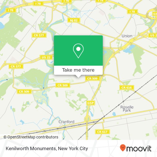 Mapa de Kenilworth Monuments
