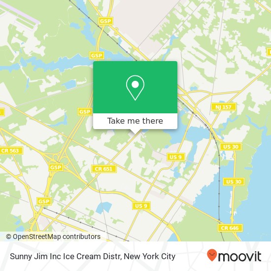 Mapa de Sunny Jim Inc Ice Cream Distr