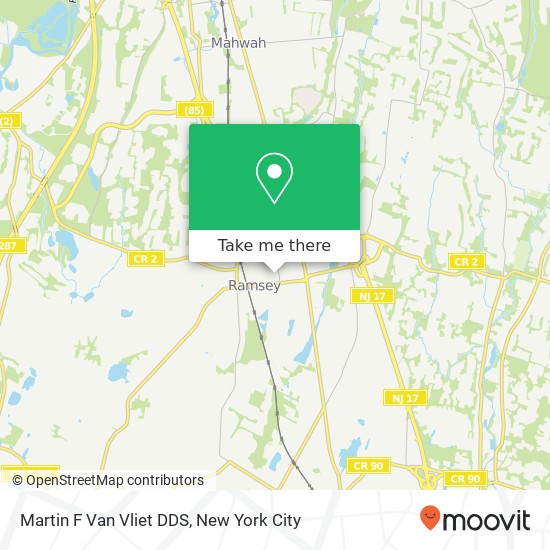 Martin F Van Vliet DDS map