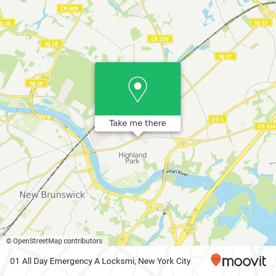 Mapa de 01 All Day Emergency A Locksmi