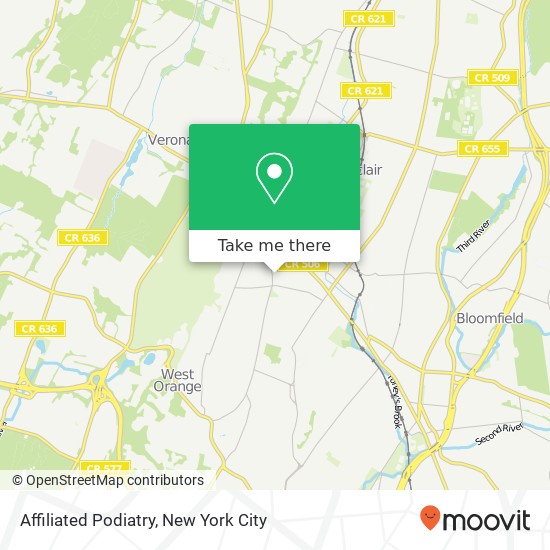 Affiliated Podiatry map