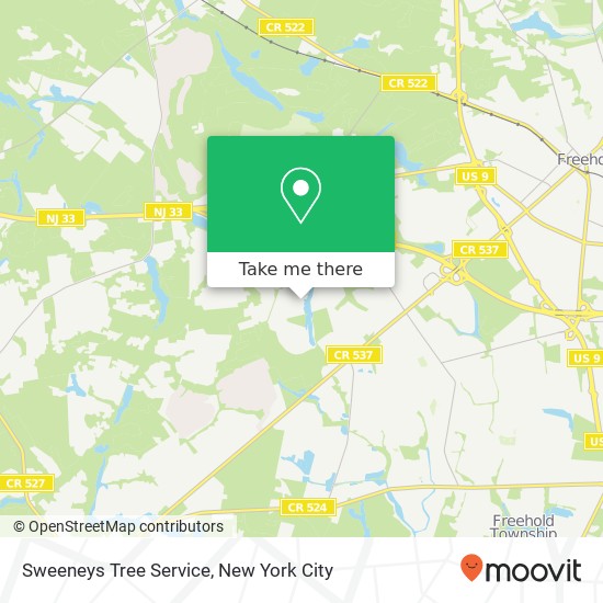 Sweeneys Tree Service map