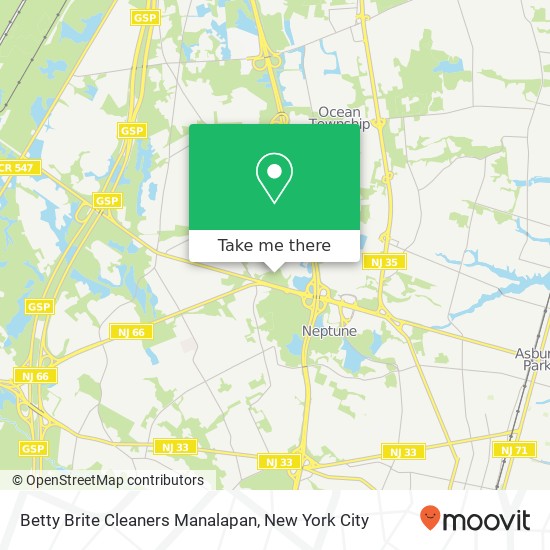 Betty Brite Cleaners Manalapan map