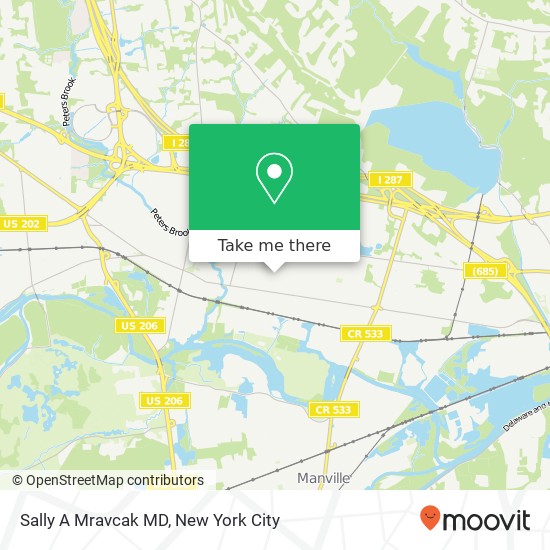 Sally A Mravcak MD map