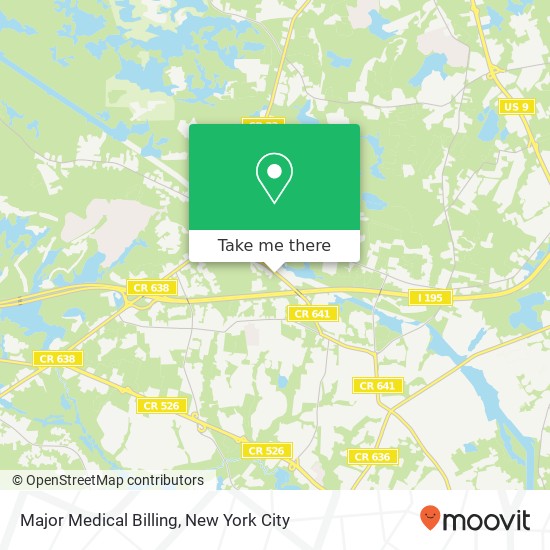 Major Medical Billing map