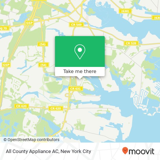 Mapa de All County Appliance AC