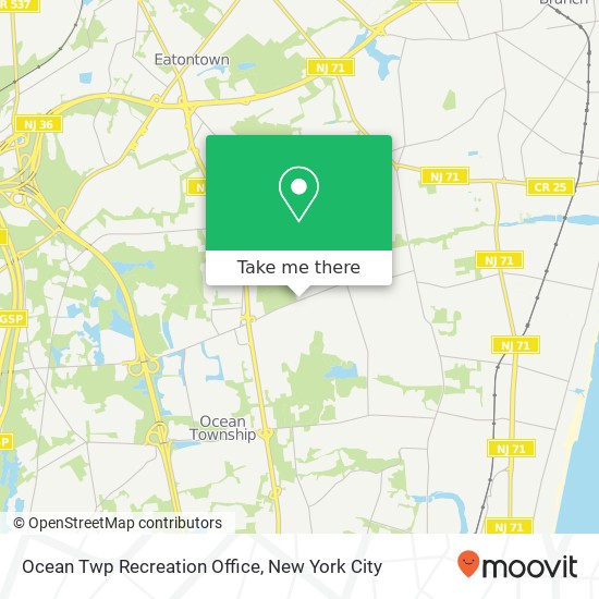 Ocean Twp Recreation Office map